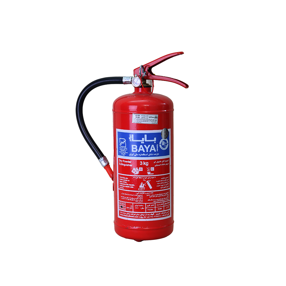 کپسول آتش نشانی  پودر و گاز 3 کیلویی بایا